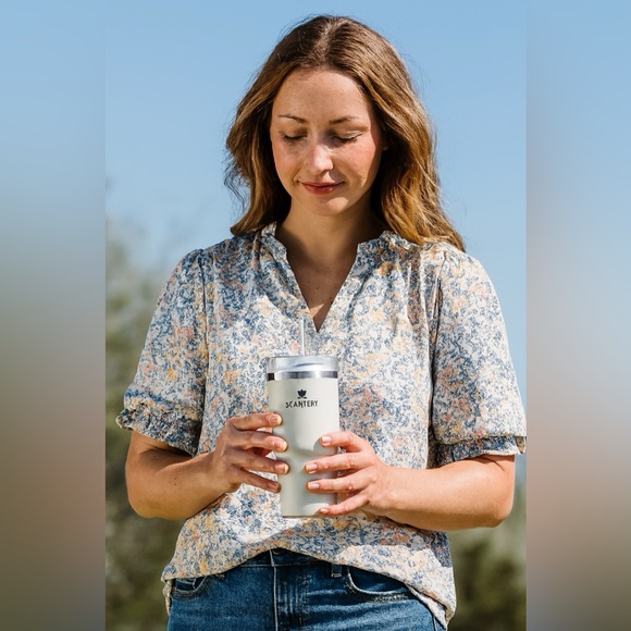 MELLODAY Tops - MELLODAY Floral Button-Down Blouse